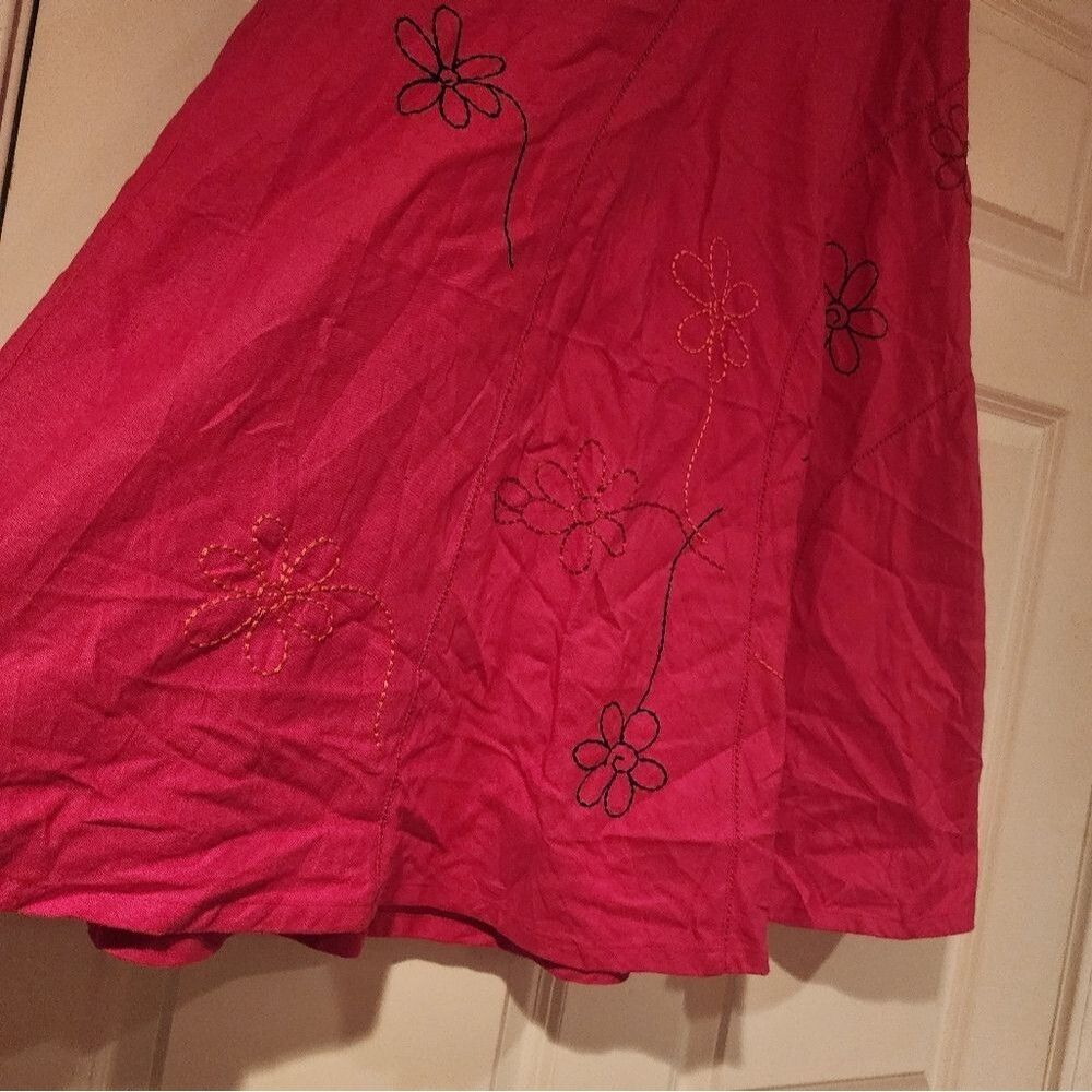 Sag Harbor pink flroal embroidered midi skirt Size 12 - Picture 2 of 4
